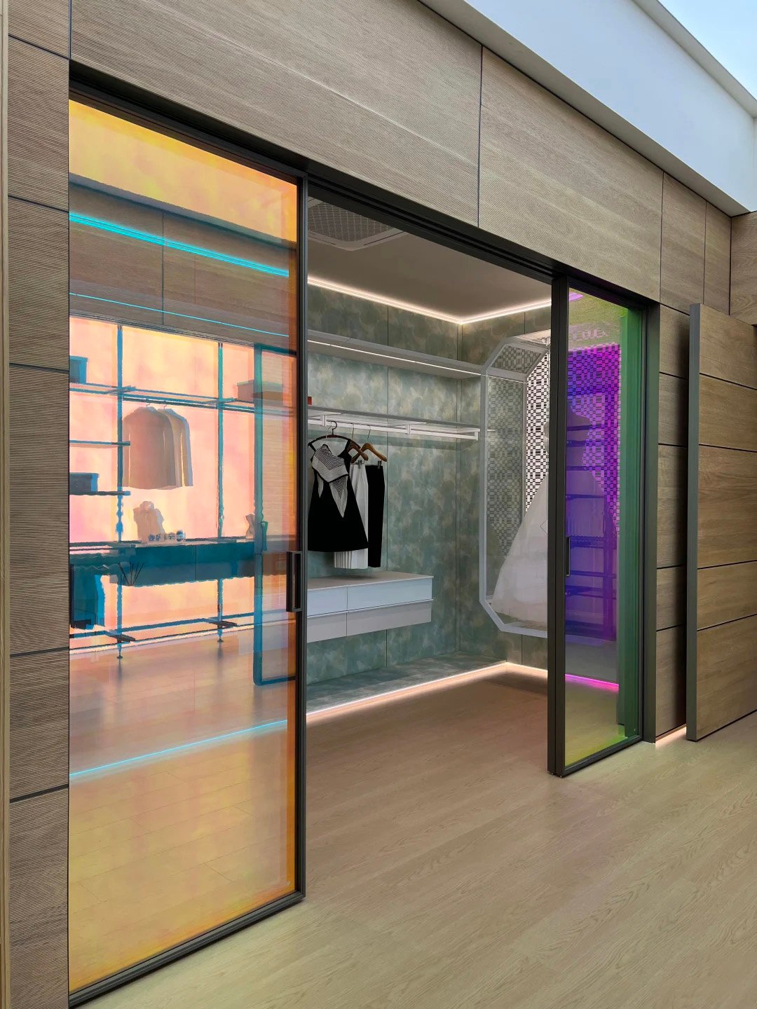 Luxury Bespoke Walk-In Closet Glass Doors - Image 3