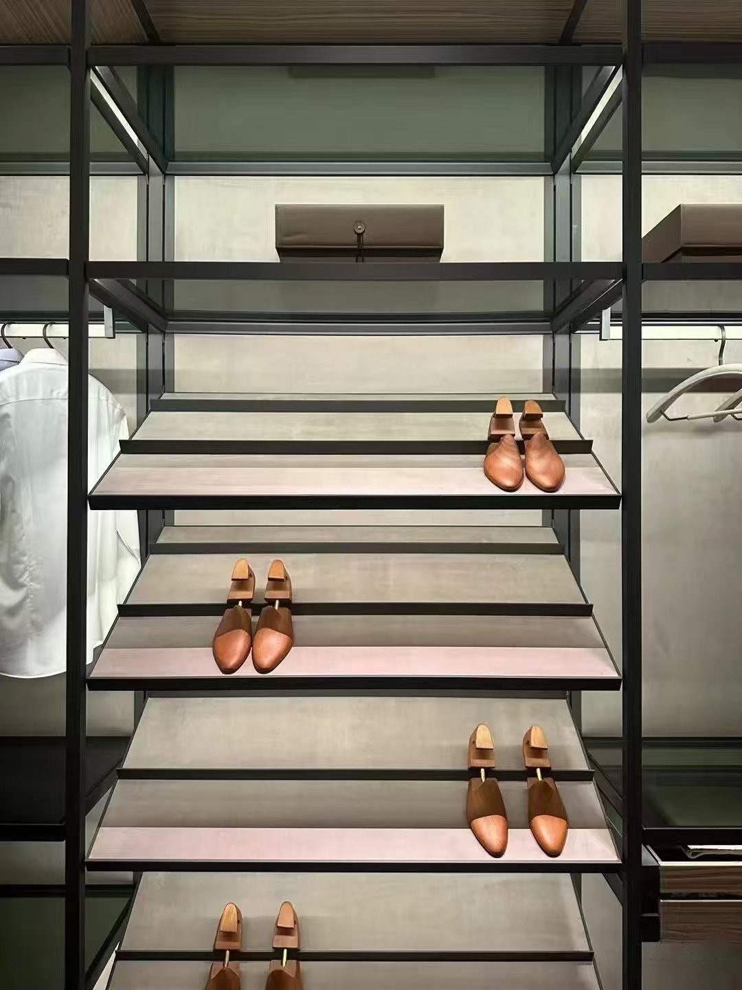 Wood & Glass Luxury Wardrobe Walk-In Closet - Image 2