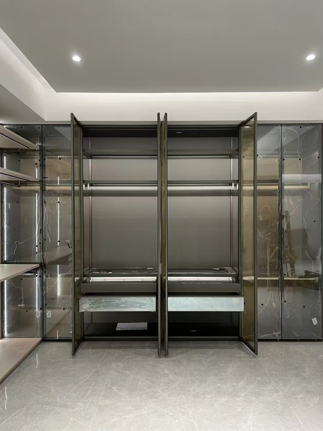 Luxury Glass & Metal Wardrobe System - Image 13