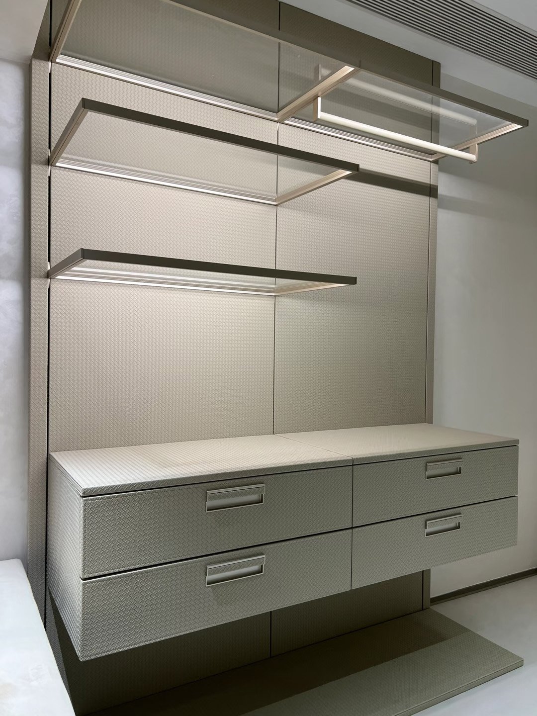 Champagne Gold Poliform-Inspired Open Wardrobe - Image 7