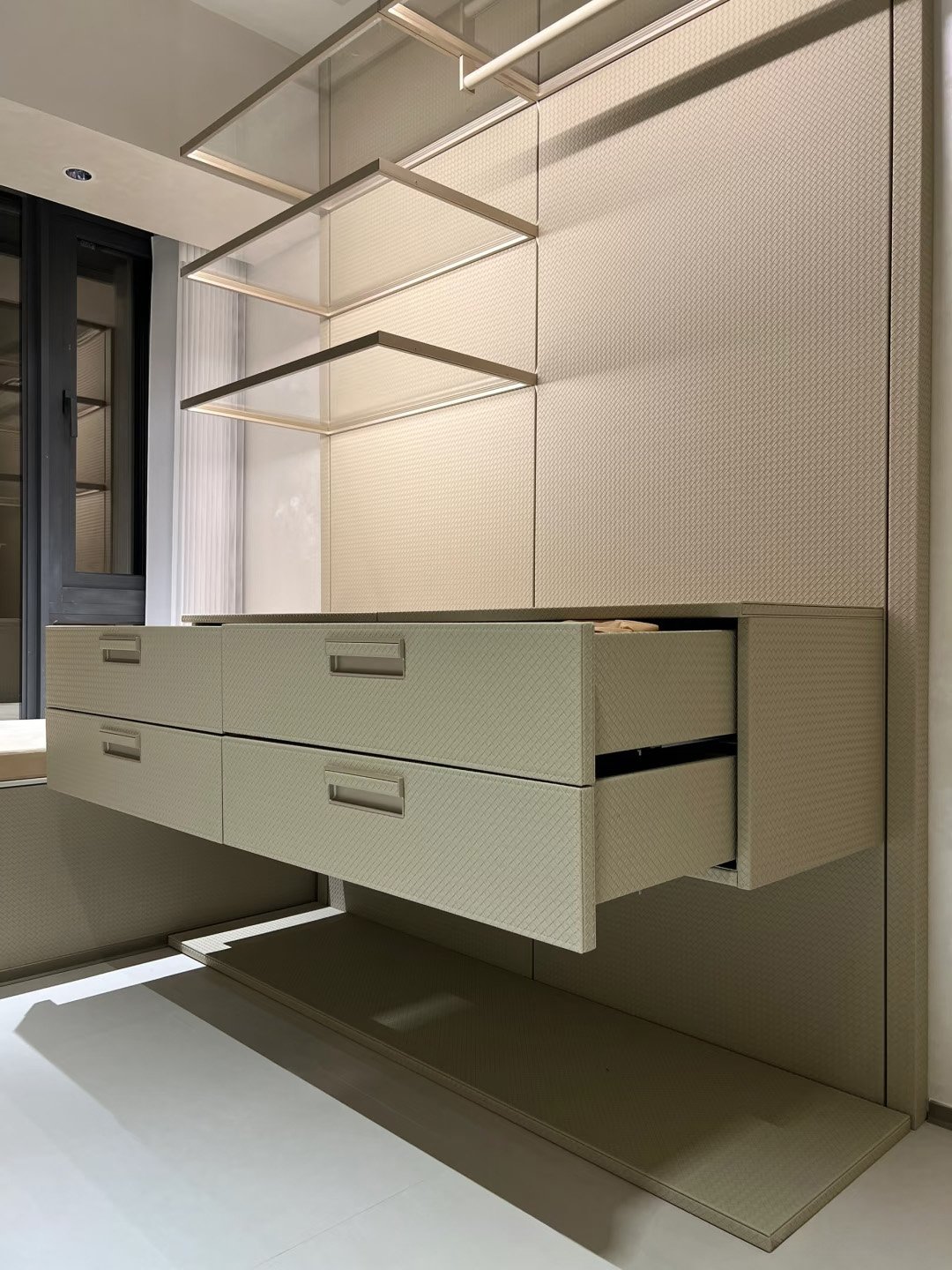 Champagne Gold Poliform-Inspired Open Wardrobe - Image 6