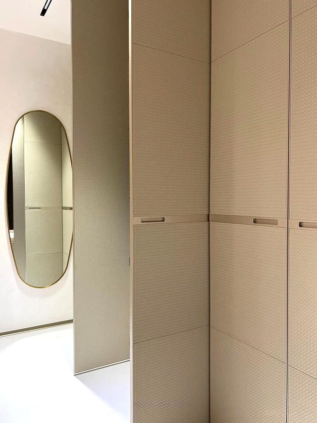 Champagne Gold Poliform-Inspired Open Wardrobe - Image 4