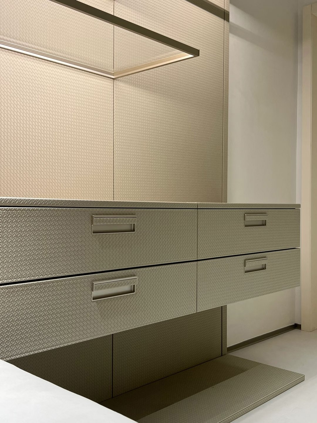 Champagne Gold Poliform-Inspired Open Wardrobe - Image 8