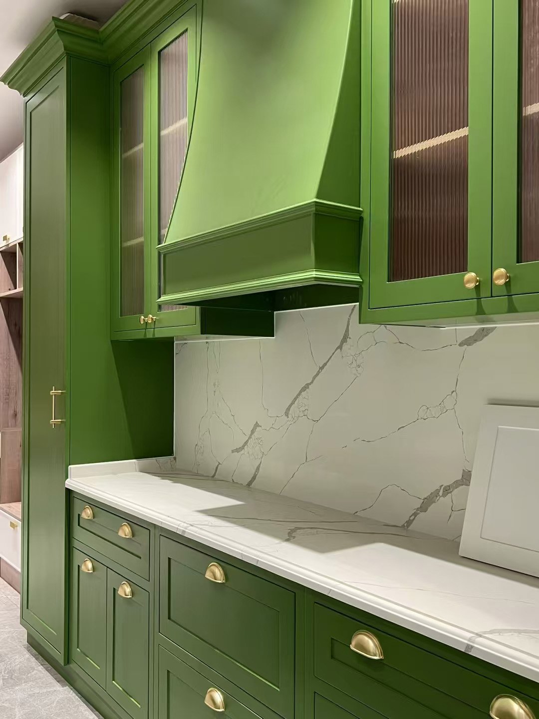 California Style Custom Green Kitchen Cabinetry - Image 8