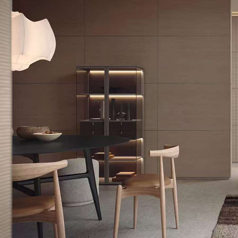 Glass Metal Sideboard Decorative Cabinet Storage Cabinet - Image 3