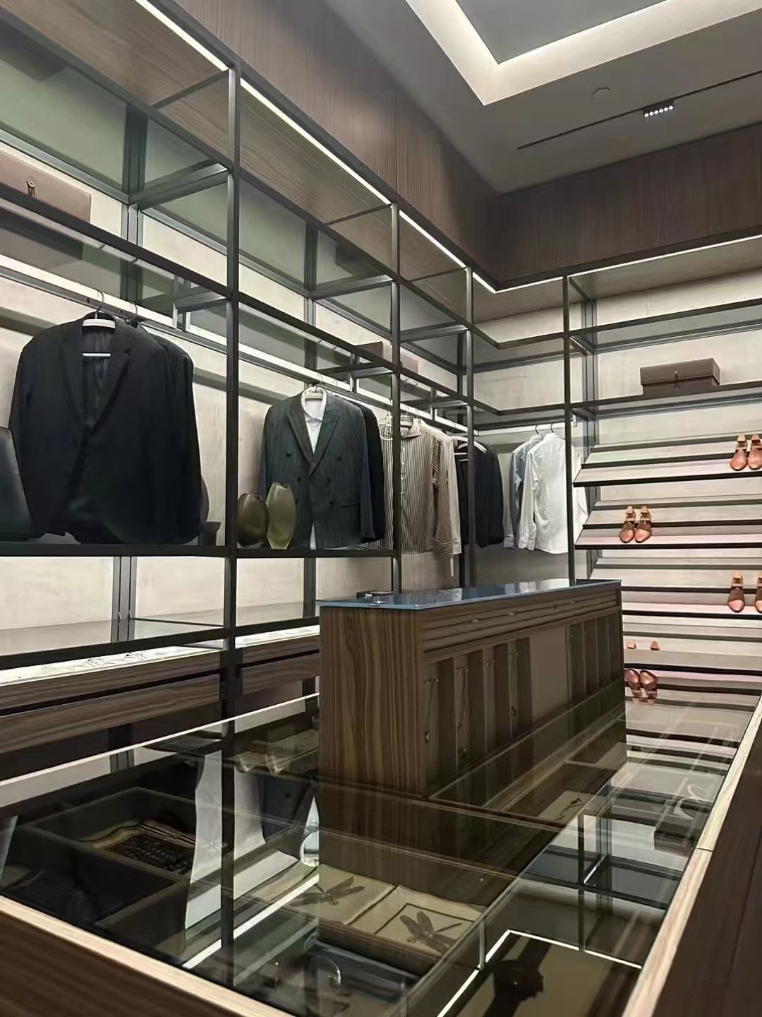 Wood & Glass Luxury Wardrobe Walk-In Closet - Image 4