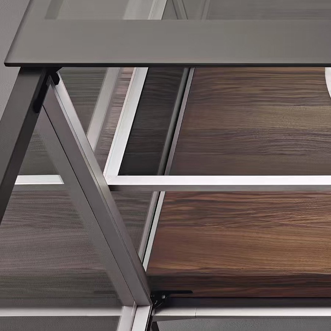 Minimalist Style Transparent Glass Metal Storage Cabinet Kitchen and Living Room - Image 5