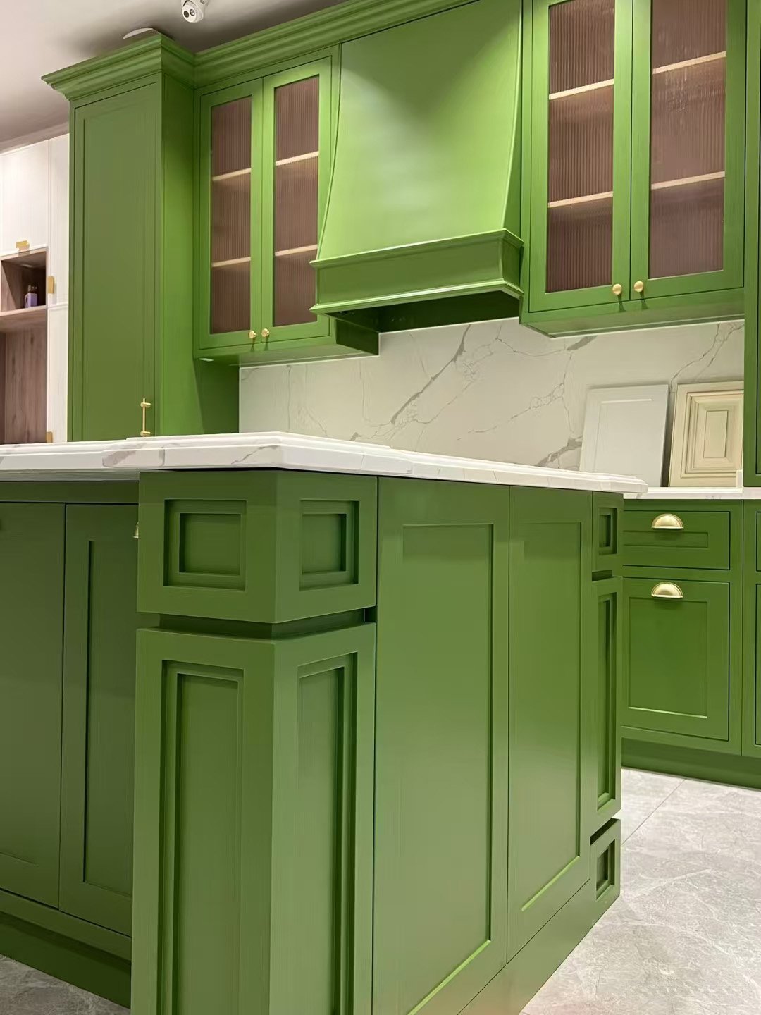 California Style Custom Green Kitchen Cabinetry - Image 16