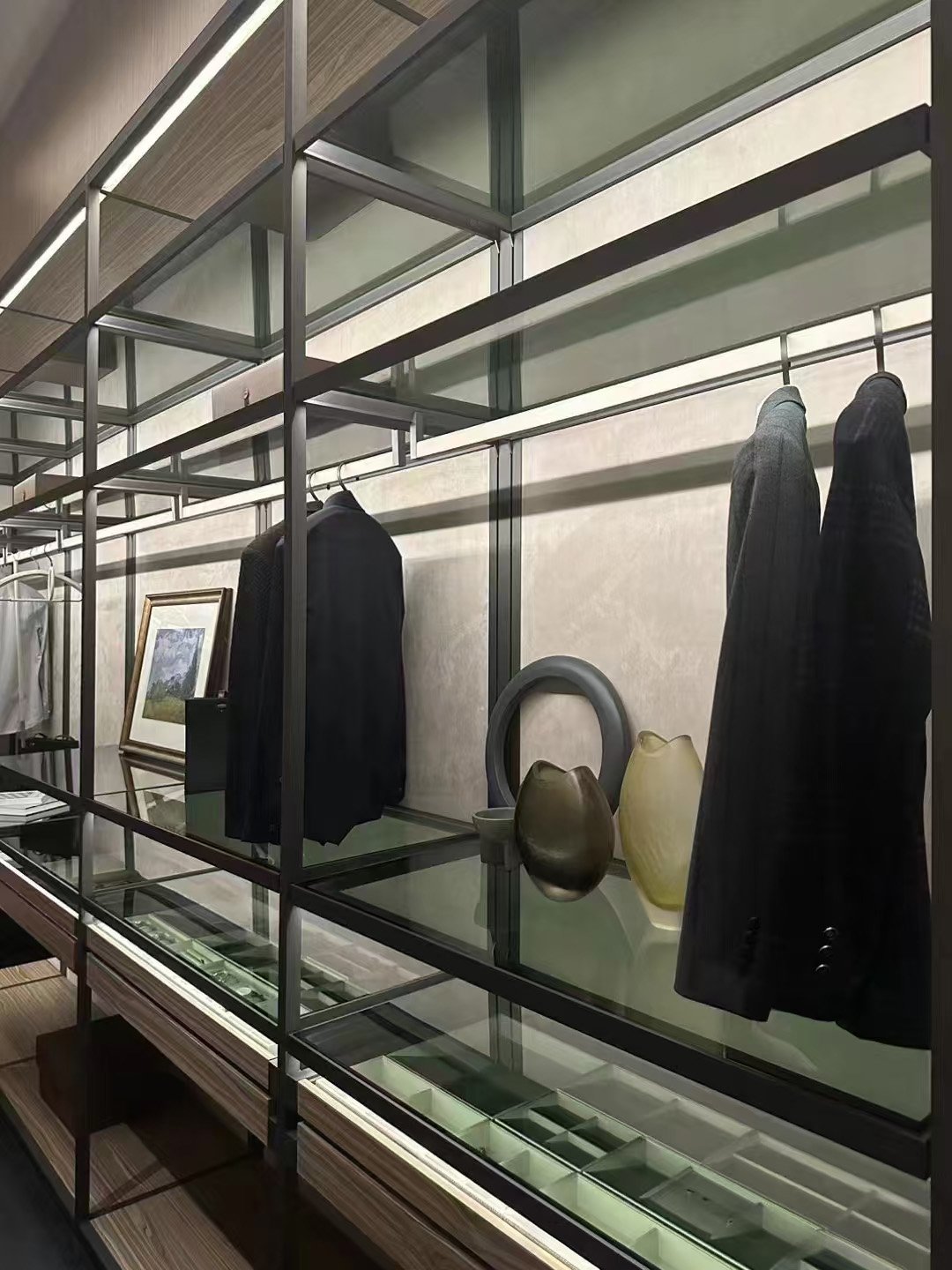 Wood & Glass Luxury Wardrobe Walk-In Closet - Image 6