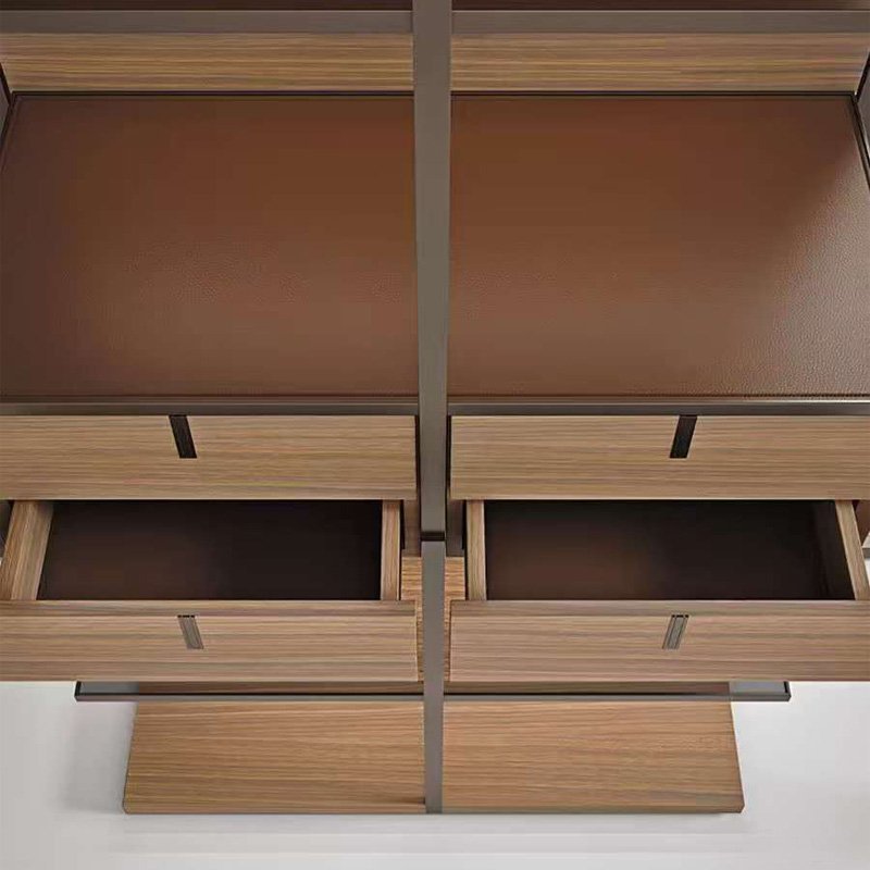 Glass Metal Sideboard Decorative Cabinet Storage Cabinet - Image 5