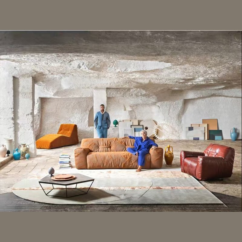 NATUZZI ARGO Classic Beautiful Back Fabric Sofa - Image 6