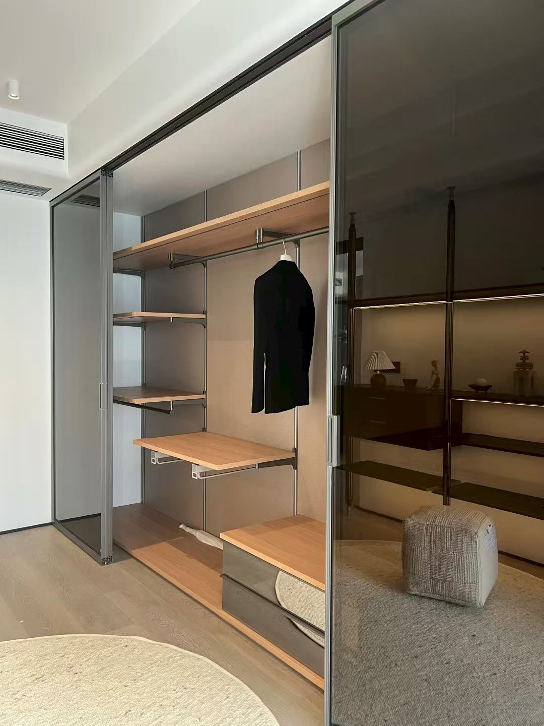 Modern Glass Sliding Door Walk-in Closet - Image 10