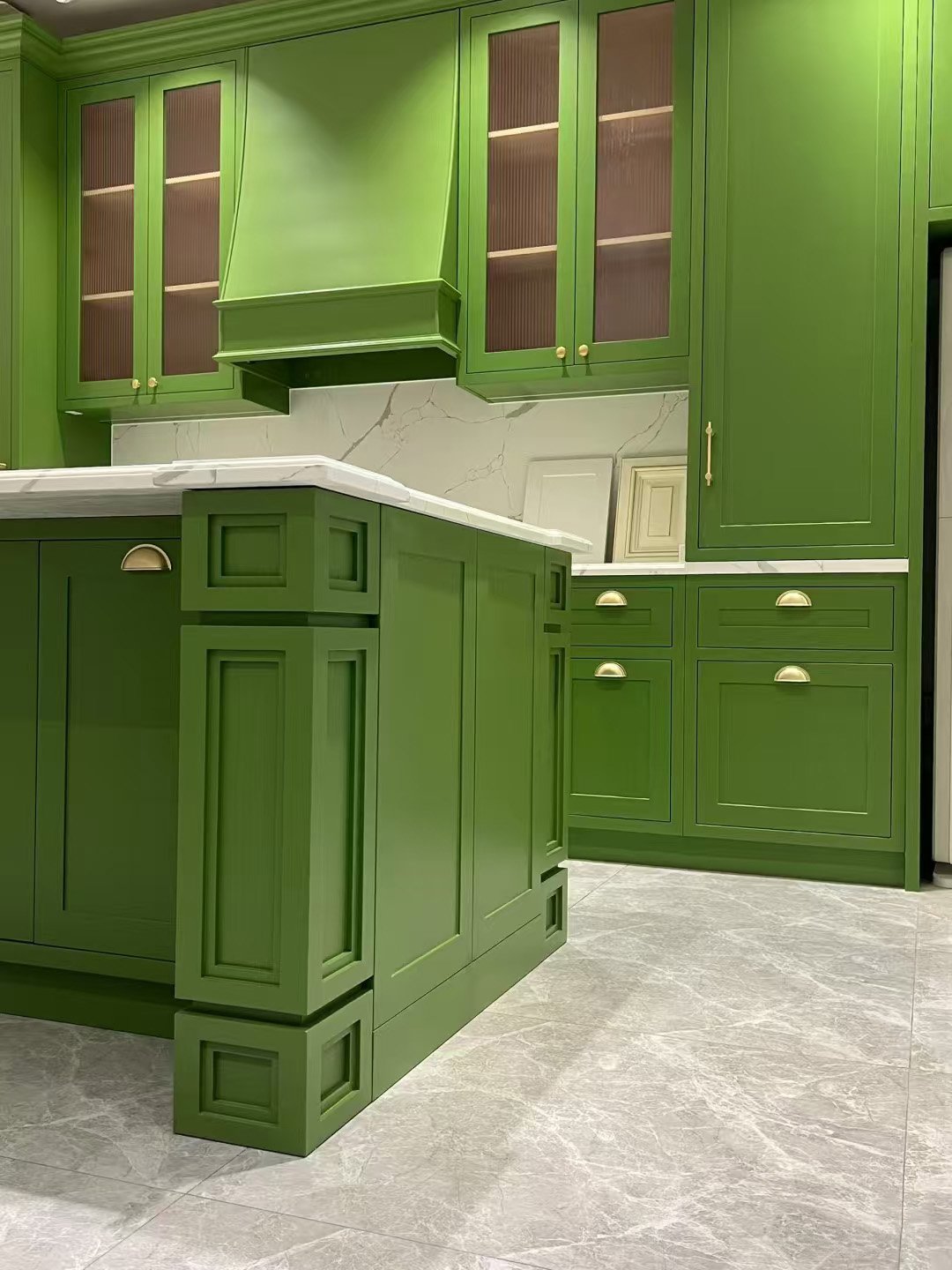 California Style Custom Green Kitchen Cabinetry - Image 7