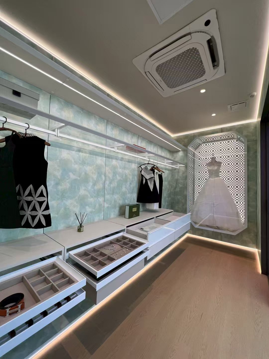 Luxury Bespoke Walk-In Closet Glass Doors - Image 9