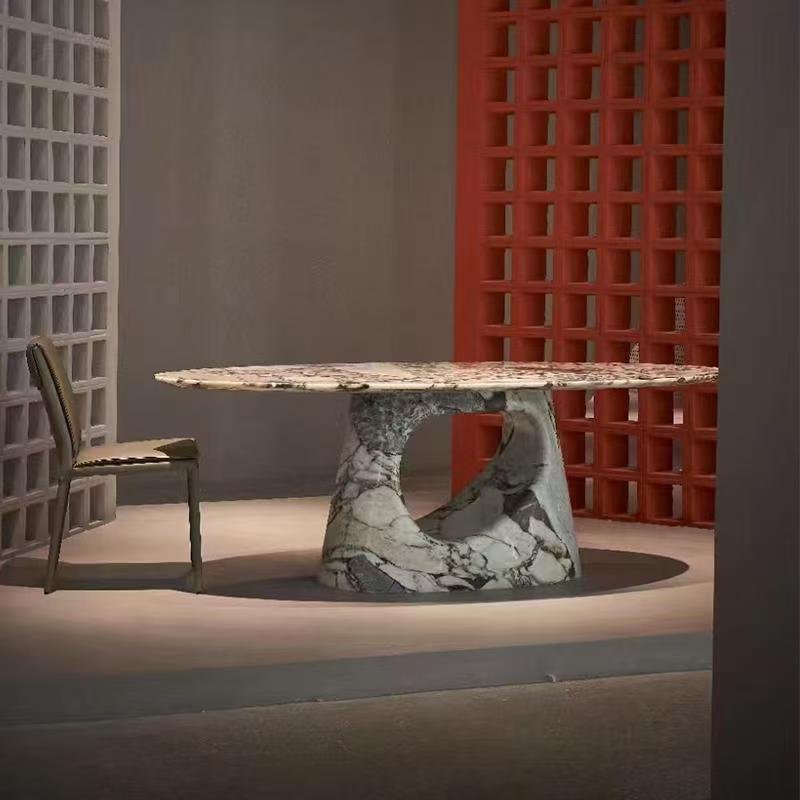 DT289 Elephant White Marble Dining Table - Image 4