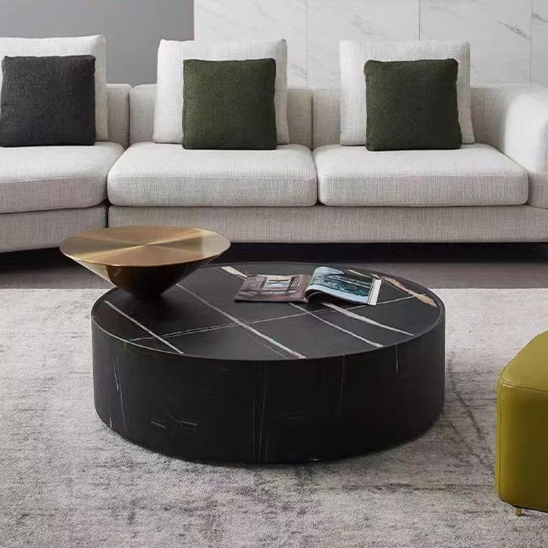 CJ580 Black and White Root Marble Coffee Table - Image 3