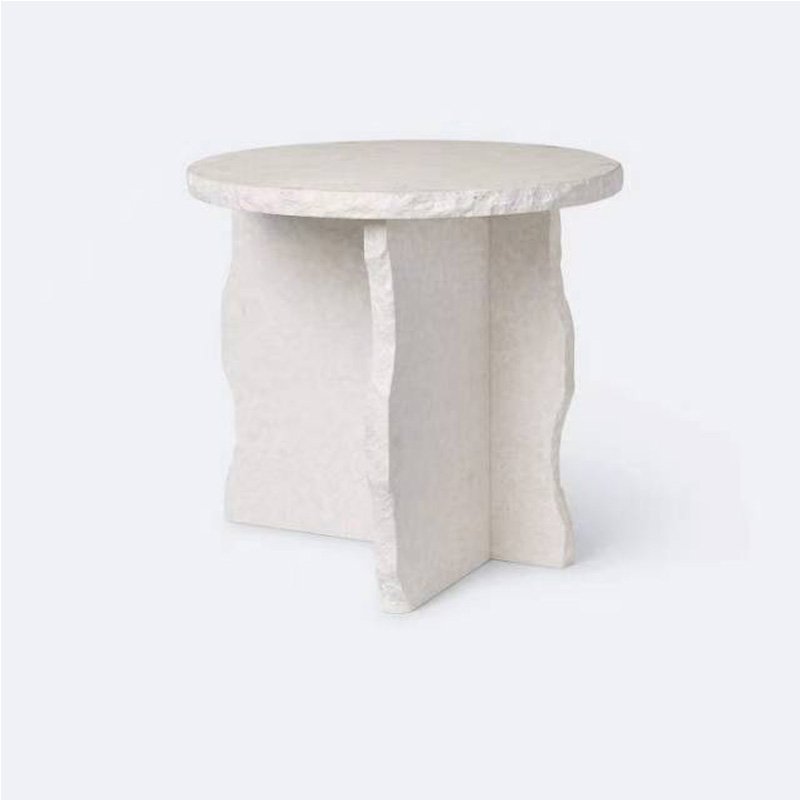 GDLM-DCJ-718A Beige Travertine Side Table - Image 5