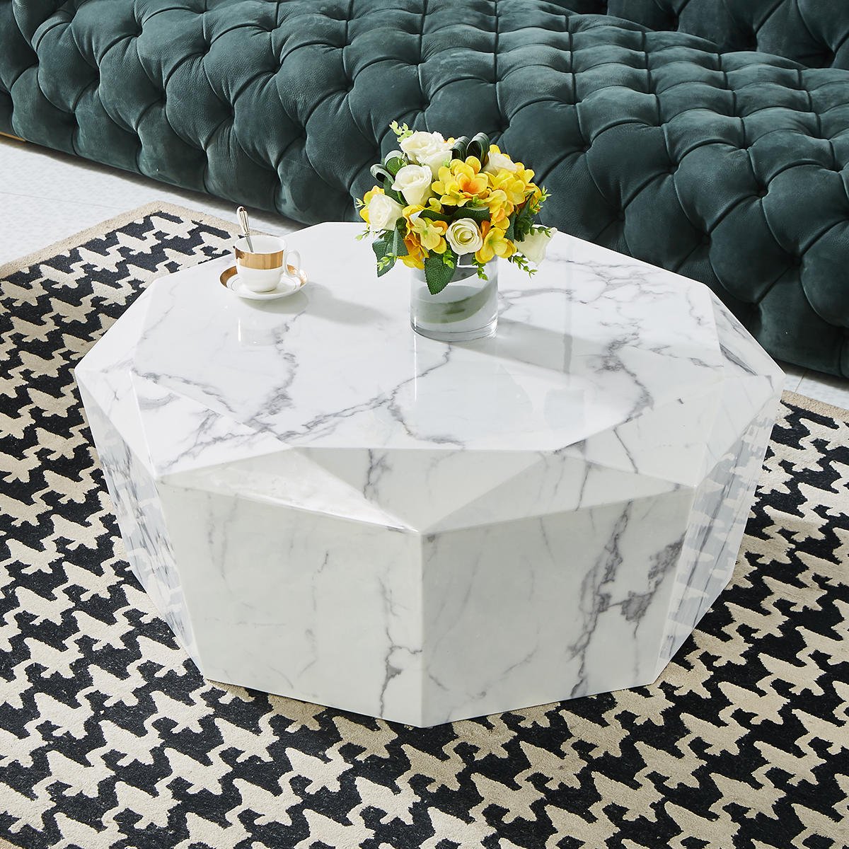 Volakas White Marble Coffee Table - Image 3