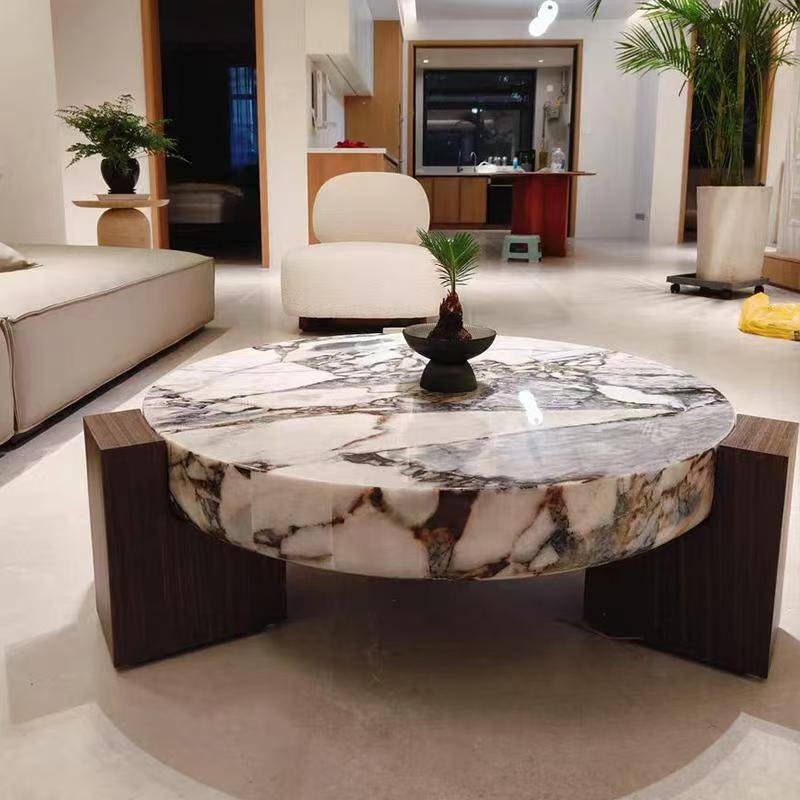 CJ583 Elephant White Marble Coffee Table - Image 4