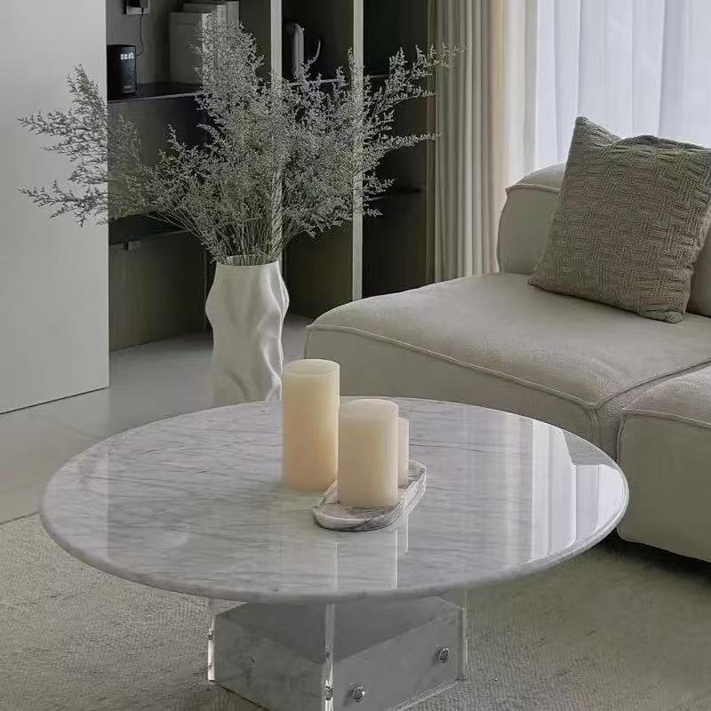 CJ613 Elephant White Marble Coffee Table - Image 3