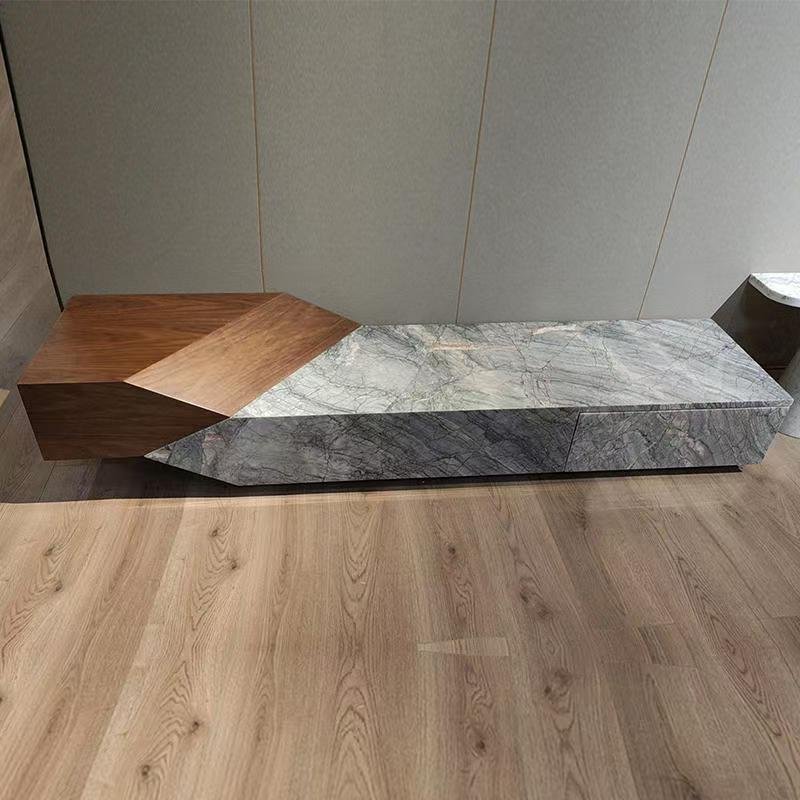 T-801 Elephant White Marble TV Cabinet TV Stand - Image 3