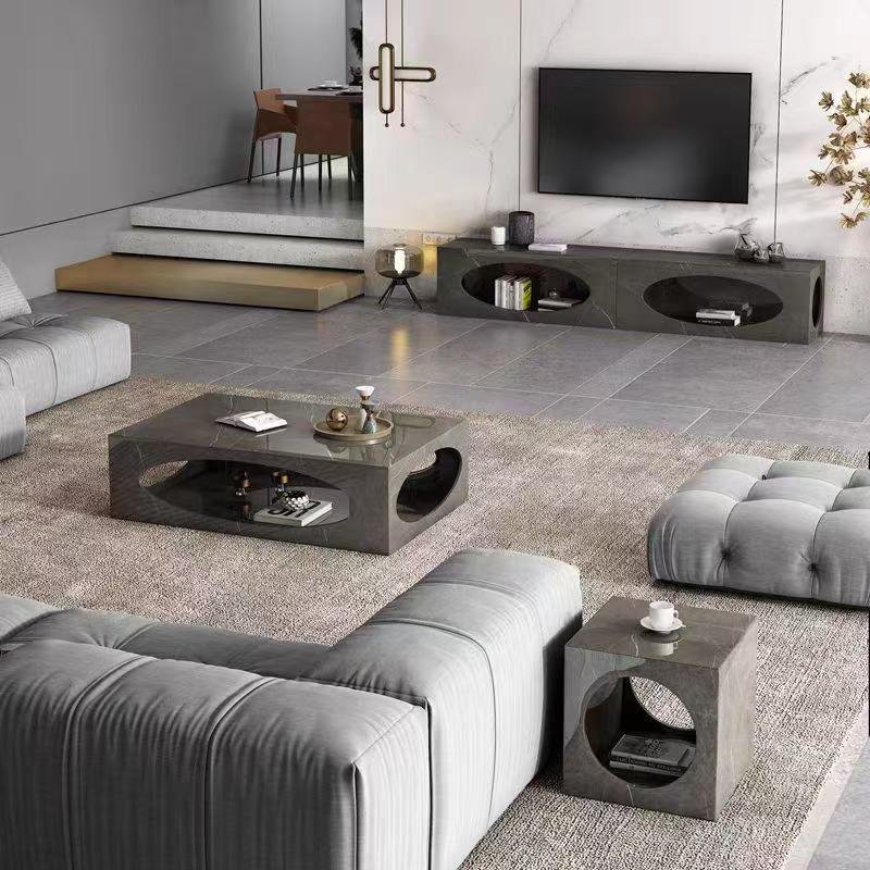 T-809 Bulgarian Grey Marble TV Cabinet TV Stand - Image 3