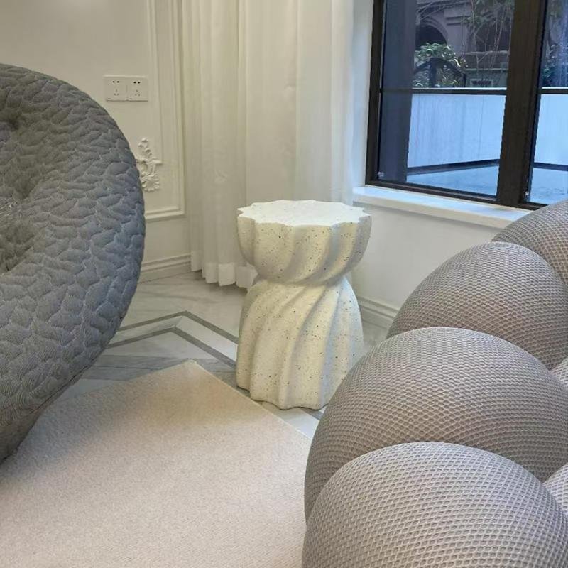 DCJ861 Super White Travertine Side Table - Image 6