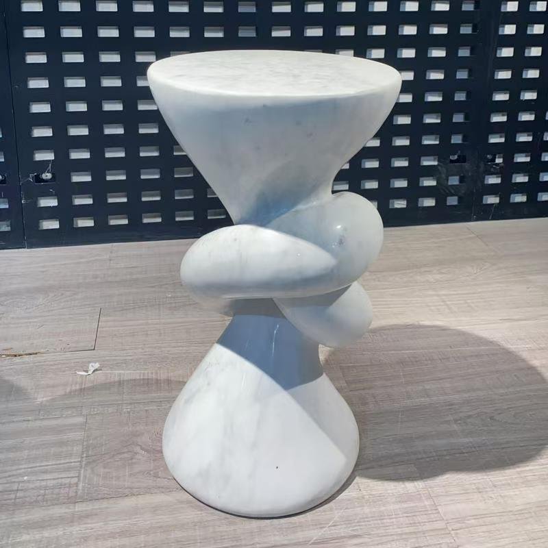 BJ895 Jazz White Marble Side Table - Image 3