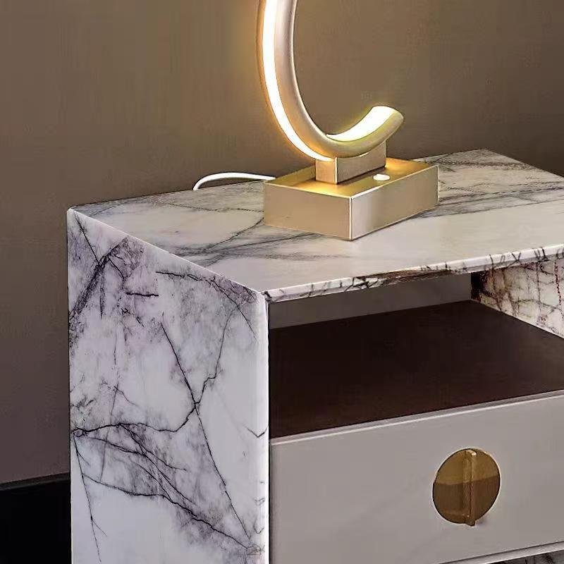 CTG511 Fragrant Snow Plum Marble Beside Table - Image 4