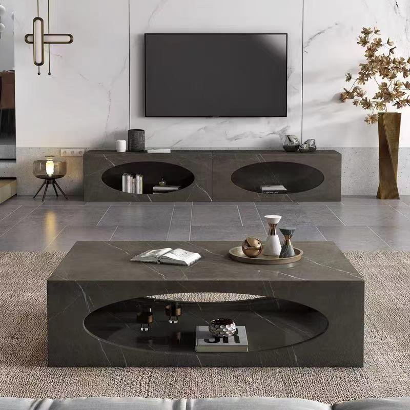 T-809 Bulgarian Grey Marble TV Cabinet TV Stand - Image 4
