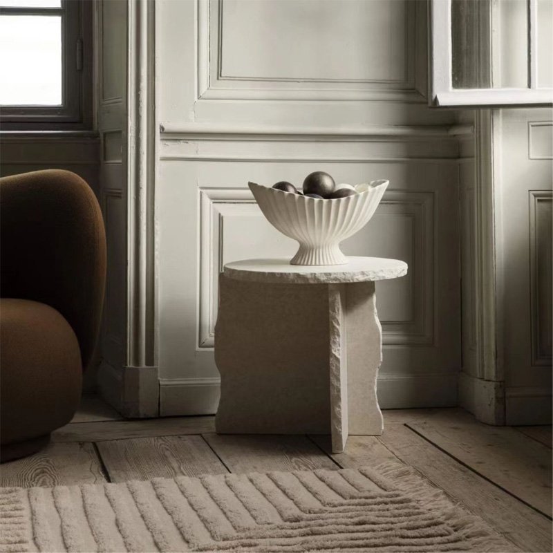 GDLM-DCJ-718A Beige Travertine Side Table - Image 3