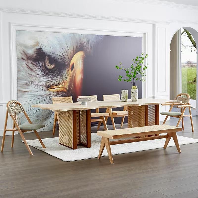 DS633 Rattan & Wood Dining Table - Image 4
