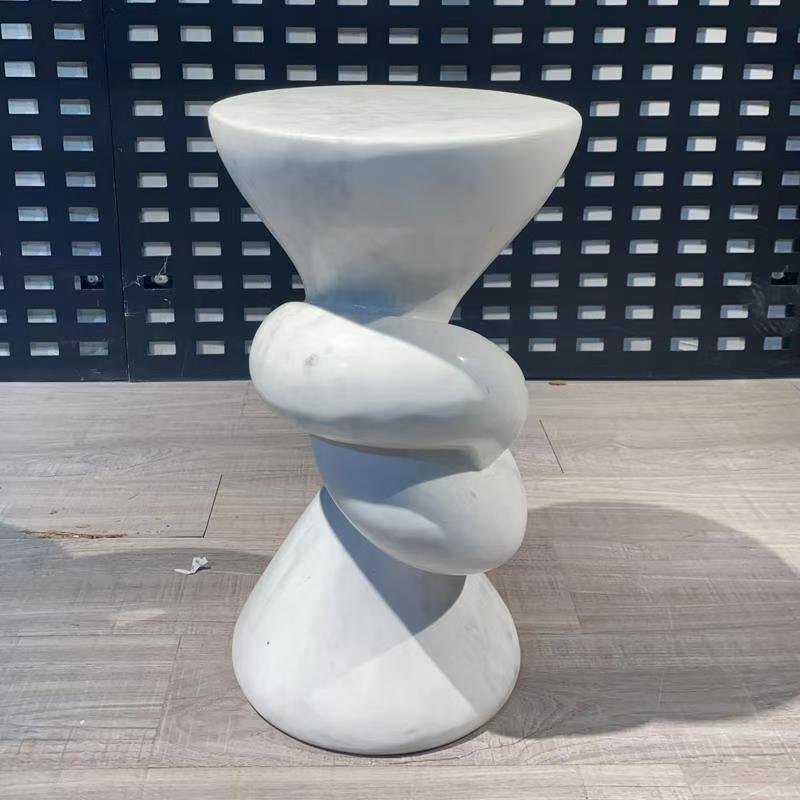 BJ895 Jazz White Marble Side Table - Image 4