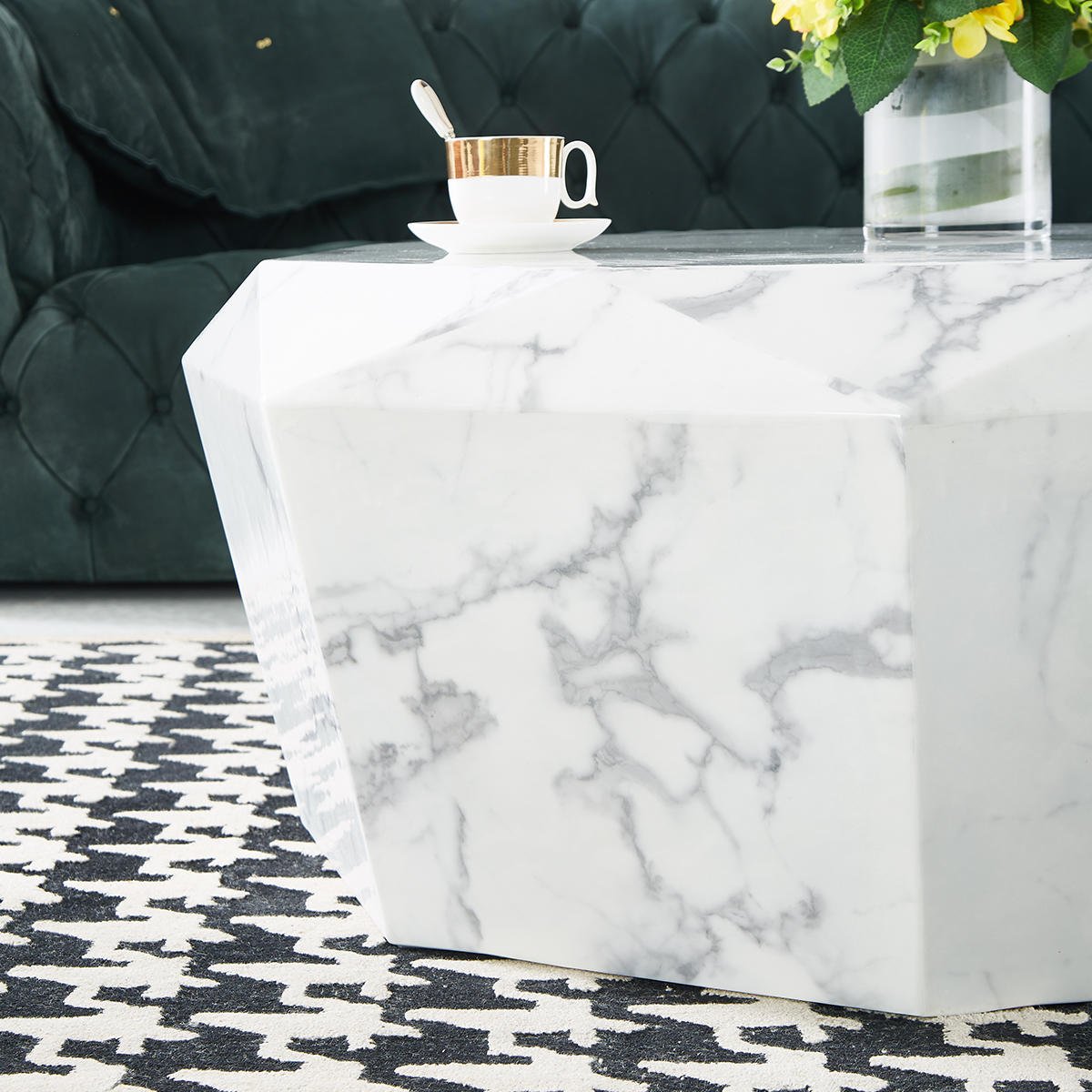 Volakas White Marble Coffee Table - Image 5