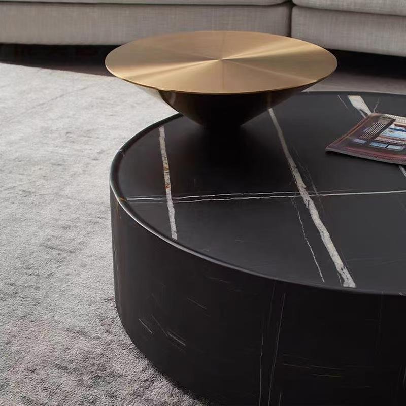 CJ580 Black and White Root Marble Coffee Table - Image 5