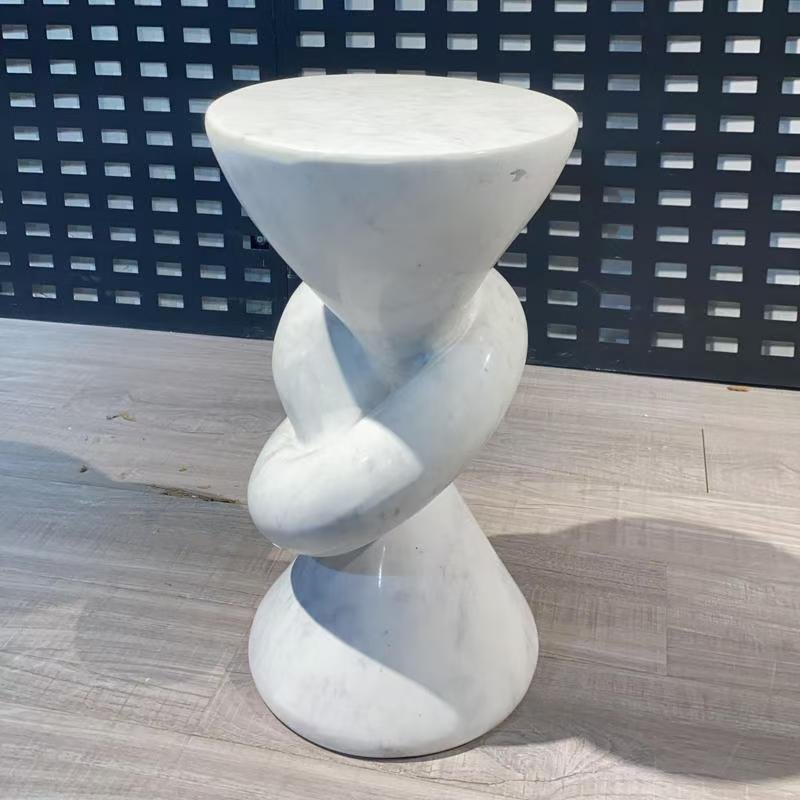 BJ895 Jazz White Marble Side Table - Image 5