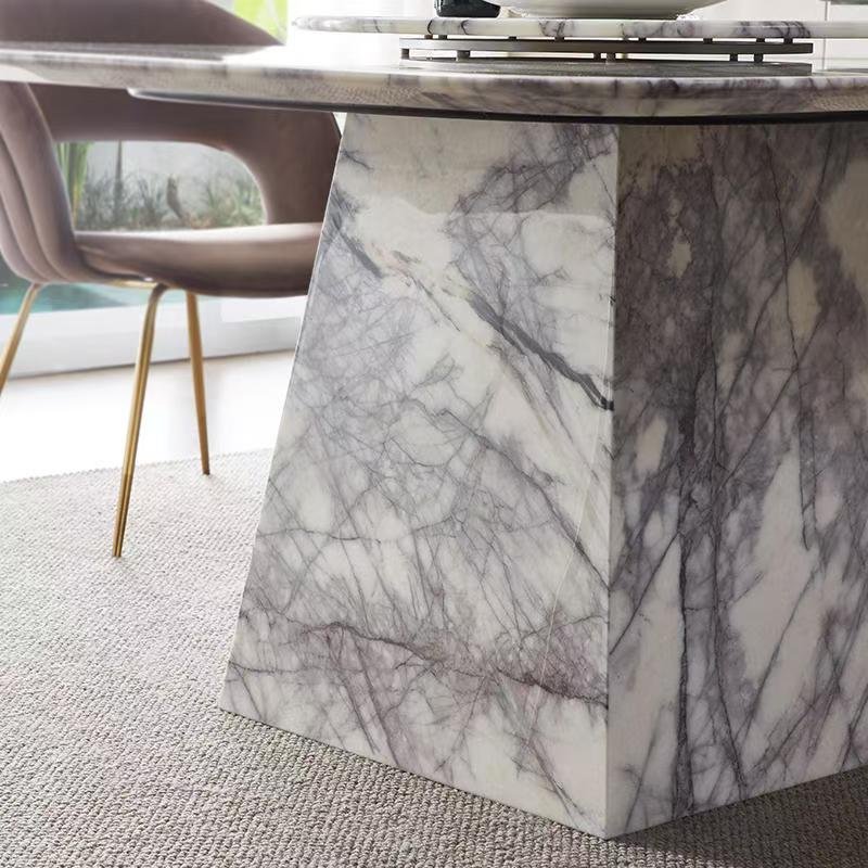 DT253A Snowy Plum Marble Dining Table - Image 5