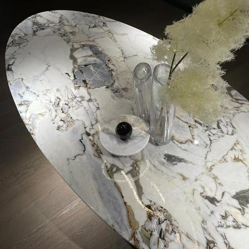 DT289 Elephant White Marble Dining Table - Image 5