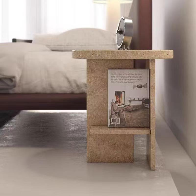 DCJ719 Yellow Travertine Side Table - Image 6