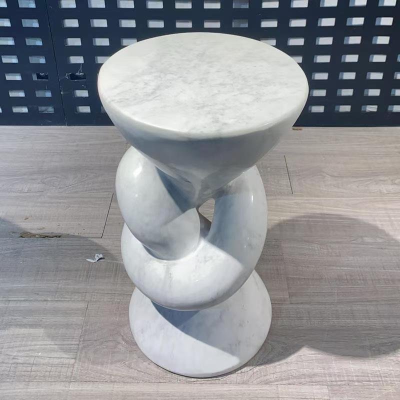 BJ895 Jazz White Marble Side Table - Image 7