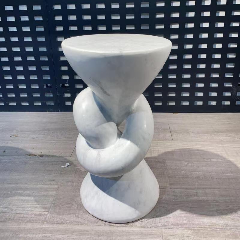 BJ895 Jazz White Marble Side Table - Image 8